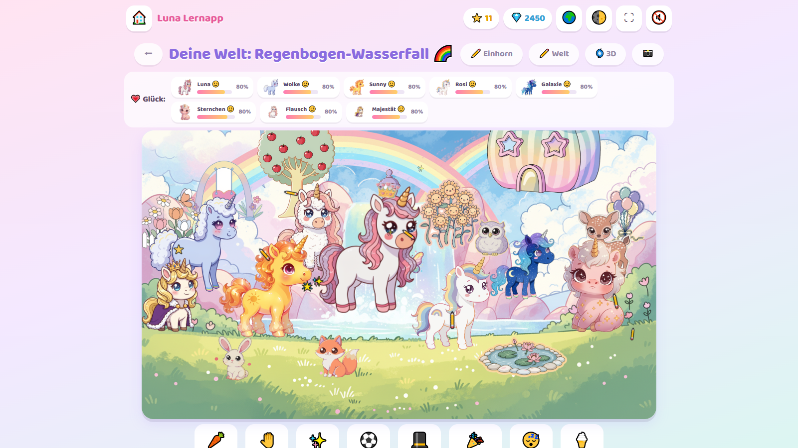 Die Einhorn-Akademie in der Luna Lernapp